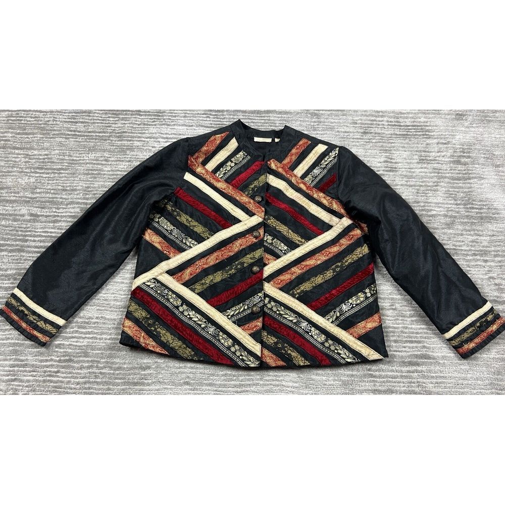Choices Jacket‎ Womens Large Multicolor Button Front Long Sleeve Polyester